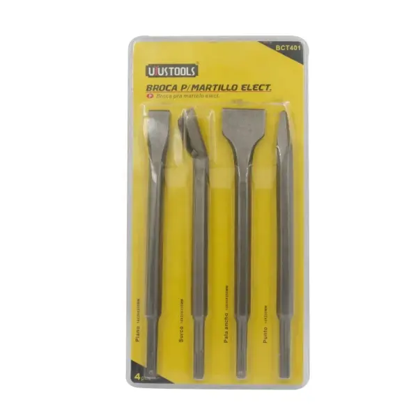 4PCS SDS Plus Concrete & Masonry Chisel Drill Bit Set