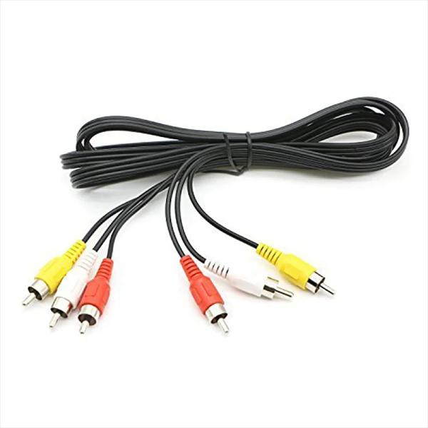 RCA 3 Male to 3 Male Audio Video Composite Cable for TV DVD Speaker