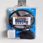 5M RGB Flexible LED Strip Light, 24-Key Remote & 12V 2A Power Adapter