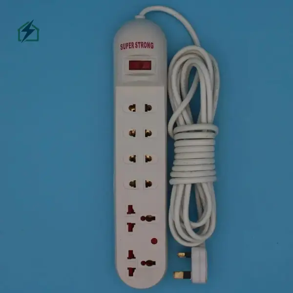 6-Outlet Electrical Extension Socket with USB Ports – Heavy Duty Power Strip for Homes & Offices in Ghana