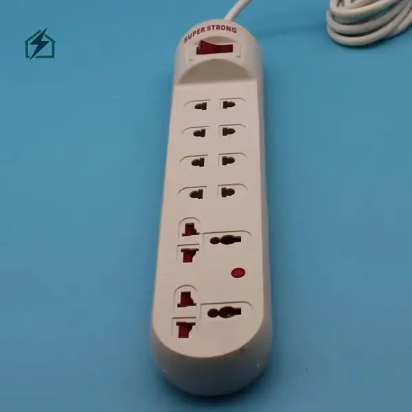 6-Outlet Electrical Extension Socket with USB Ports – Heavy Duty Power Strip for Homes & Offices in Ghana