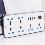 6-Outlet Electrical Extension Socket with USB Ports – Heavy Duty Power Strip for Homes & Offices Ghana