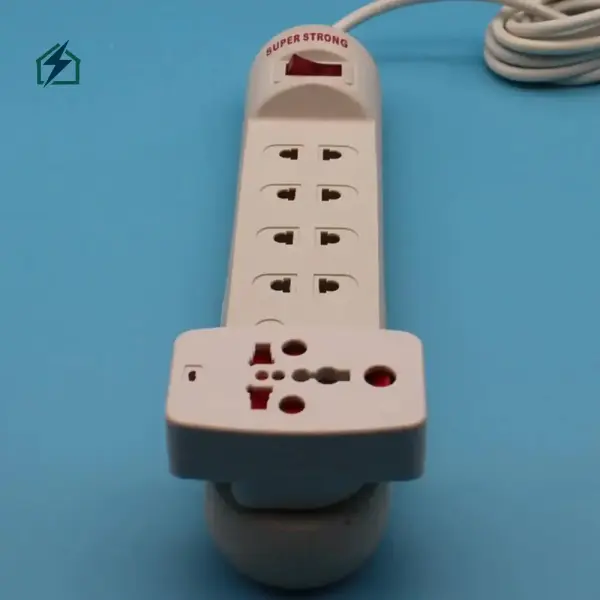 6-Outlet Electrical Extension Socket with USB Ports – Heavy Duty Power Strip for Homes & Offices in Ghana