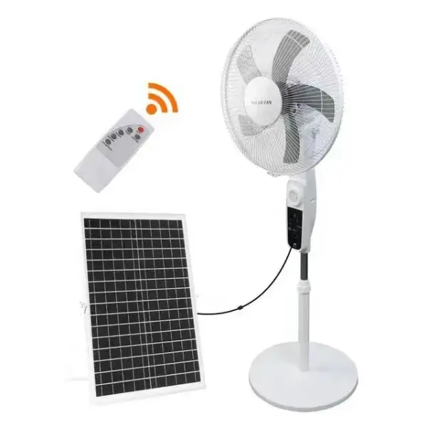 Bray Solar Rechargeable Standing Fan with LED Light & Remote Control Ghana