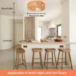 Ceiling Fan with Chandelier Light & Remote Ghana – Bladeless Woven Cage Ceiling Fan