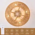 Ceiling Fan with Chandelier Light & Remote Ghana – Bladeless Woven Cage Ceiling Fan