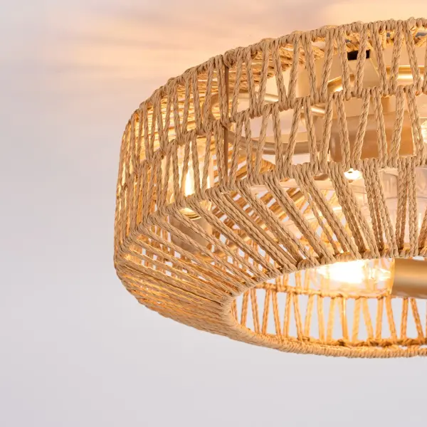 Ceiling Fan with Chandelier Light & Remote Ghana – Bladeless Woven Cage Ceiling Fan