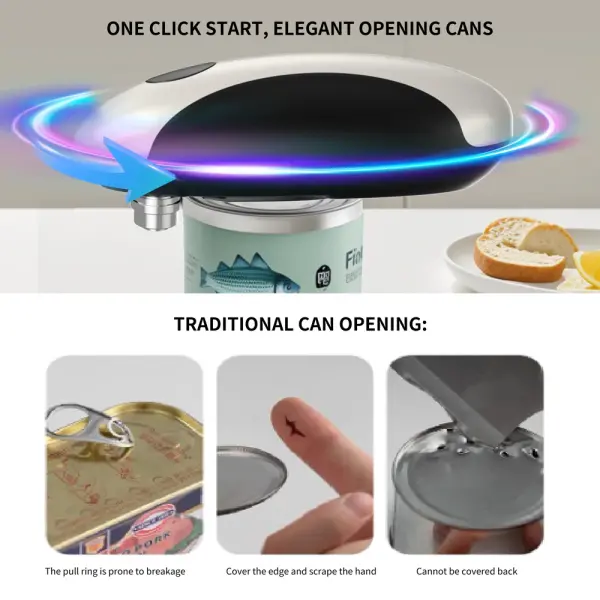 CLITON Cordless Electric Can Opener Ghana – One-Touch USB-C Rechargeable Can Opener