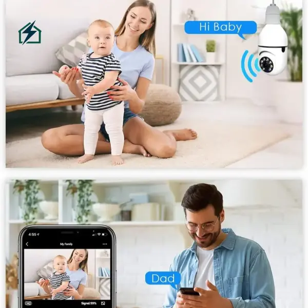 E27 WiFi Bulb Security Camera 360° – Smart Wireless CCTV Light Camera for Ghana Homes