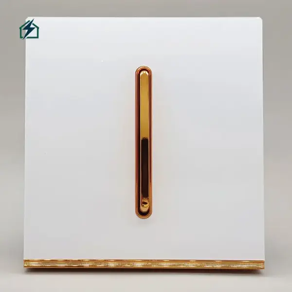 Frameless Gold Single Gang Wall Switch – Luxury 10A Light Switch for Homes & Offices in Ghana
