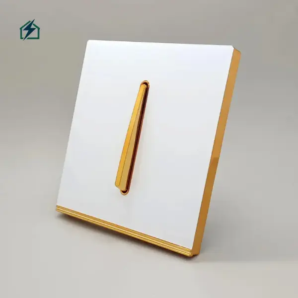 Frameless Gold Single Gang Wall Switch – Luxury 10A Light Switch for Homes & Offices in Ghana