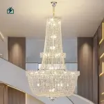 French Basket Empire Crystal Chandelier – Luxury LED Ceiling Light for Homes, Hotels & Event Venues in Ghana