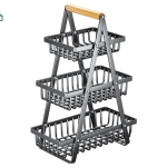 Modern Iron 3-Tier Hanging Fruit Basket – Space-Saving Kitchen Rack