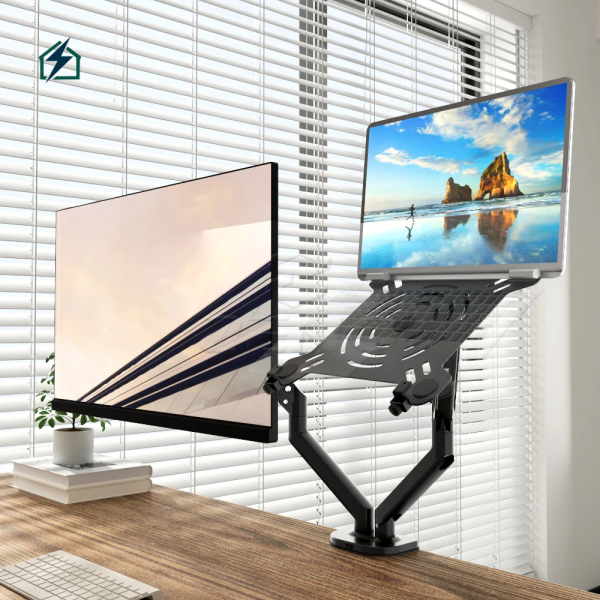 Gas Spring Monitor Arm Desk Mount 17–32 Inch – Adjustable Aluminum Monitor Stand