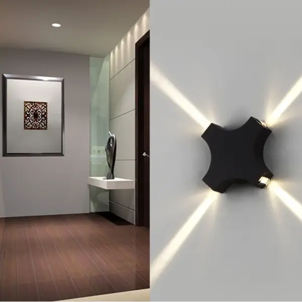 LED Cross Star Wall Light – Outdoor Waterproof Decorative Security Light for Homes & Buildings in Ghana
