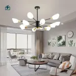 Luxury Modern Glass & Iron Chandelier Pendant Light – Elegant LED Ceiling Light for Ghana