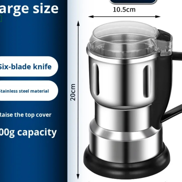 Large Stainless Steel Electric Grain Grinder – 220V UK Plug
