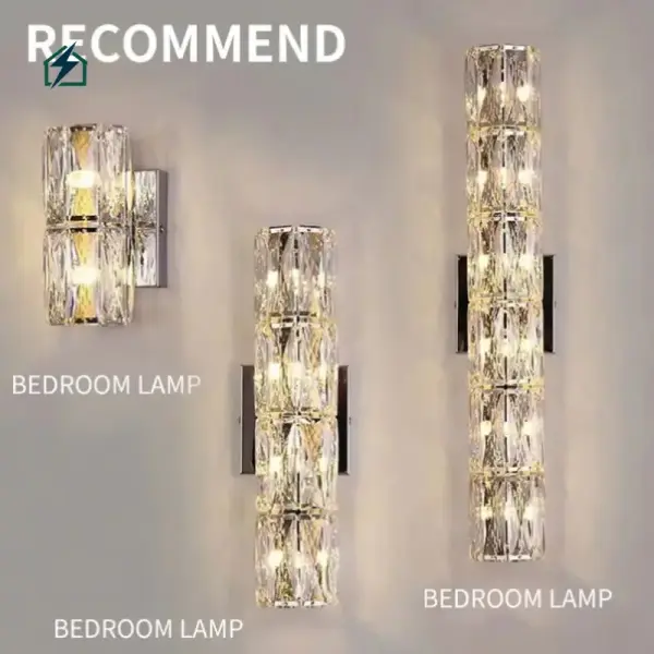 Modern Crystal Wall Lamp – Chrome Luxury Wall Light for Homes & Hotels in Ghana