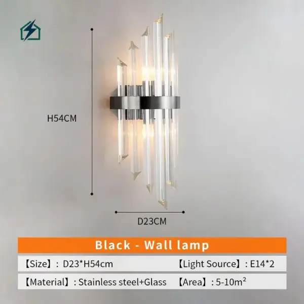 Modern Crystal Wall Lamp with Fabric Shade – Dimmable Luxury Wall Light for Homes & Hotels in Ghana