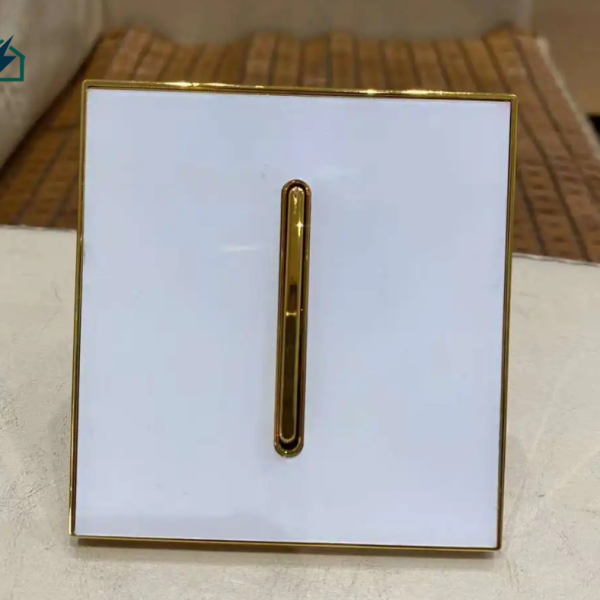 Frameless Gold Single Gang Wall Switch – Stylish & Durable