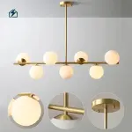 Modern Gold Multi-Head Milky White Glass Ball Chandelier Pendant Light for Ghana