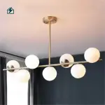Modern Gold Multi-Head Milky White Glass Ball Chandelier Pendant Light for Ghana