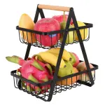 Modern Iron 3-Tier Hanging Fruit Basket Ghana – Space-Saving Kitchen Storage Rack