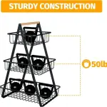 Modern Iron 3-Tier Hanging Fruit Basket Ghana – Space-Saving Kitchen Storage Rack
