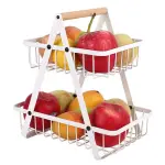 Modern Iron 3-Tier Hanging Fruit Basket Ghana – Space-Saving Kitchen Storage Rack