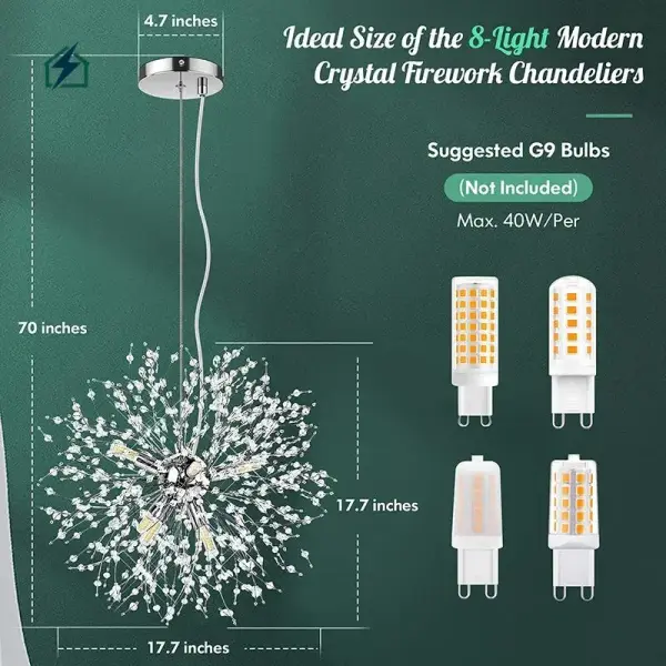 Modern Dandelion Firework Crystal Chandelier – Luxury LED Ceiling Light for Homes, Hotels & Villas in Ghana