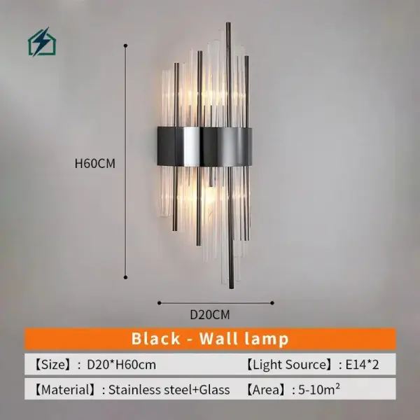 Modern Crystal Wall Lamp with Fabric Shade – Dimmable Luxury Wall Light for Homes & Hotels in Ghana