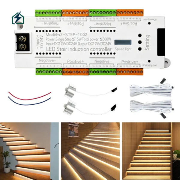 Smart LED Staircase Light Controller 32 Channel Motion Sensor DC12V–24V