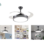 Kasotile 42-Inch Smart Retractable Ceiling Fan with LED Light