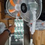 Bray Solar Rechargeable Standing Fan with LED Light & Remote