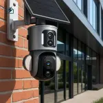 Solar Dual-Lens Outdoor Security Camera with Night Vision & Two-Way Audio – Wireless CCTV Camera for Homes & Businesses in Ghana