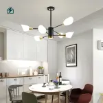 Luxury Modern Glass & Iron Chandelier Pendant Light – Elegant LED Ceiling Light for Living Room, Dining Room & Restaurant