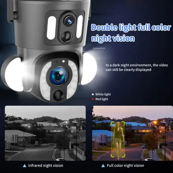 Solar Dual-Lens Outdoor Security Camera with Night Vision  for Homes & Businesses in Ghana