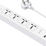 UK 3 Pin Extension socket – Strong Appliance Power Plug (Black/White)