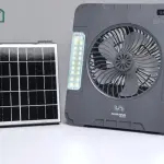 SUIMING Portable Solar Fan Light Kit – 6000mAh Rechargeable Fan, LED Light & Power Bank