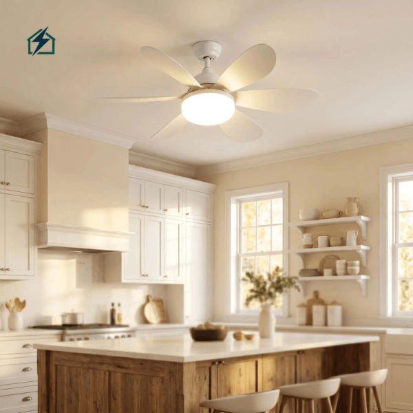 SUIMING Smart Remote E27 Screw Fan Light – 2-in-1 Ceiling Fan & Dimmable LED Light