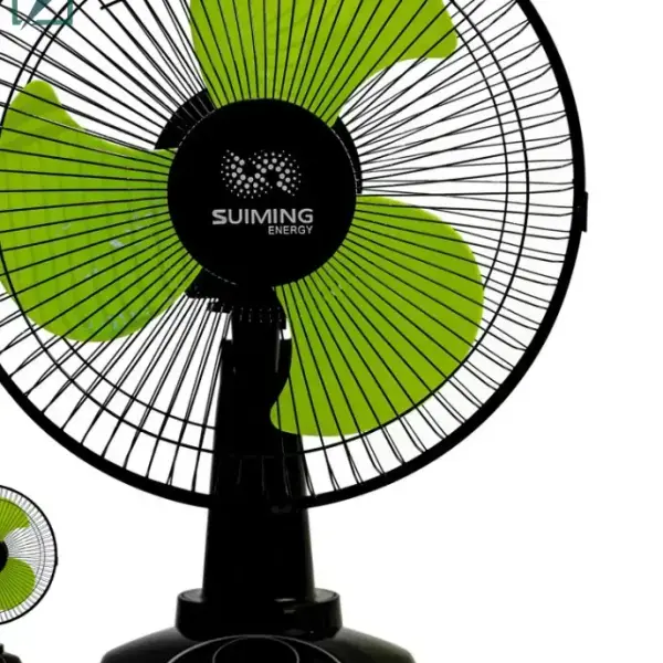 SUIMING Solar Rechargeable Table Fan – 12 Inch Fan with LED Light & USB Phone Charging Ghana