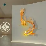 Traditional Wooden Hanging Fish Chandelier – Japanese Style LED Pendant Light for Restaurants & Homes in Ghana