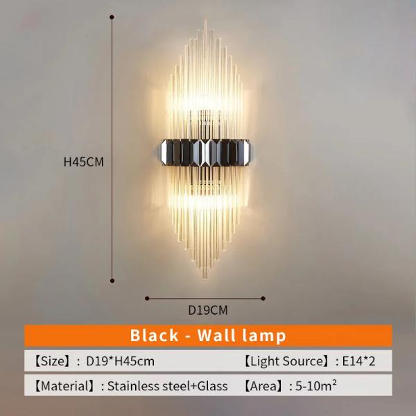 Modern Crystal Wall Lamp with Fabric Shade – Dimmable Luxury Wall Light