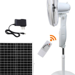 Bray Solar Rechargeable Standing Fan with LED Light & Remote