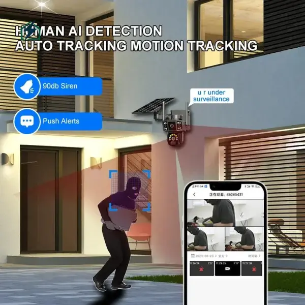 V380 Solar Bullet & Dome Hybrid Security Camera – Wireless PTZ Outdoor Wi-Fi CCTV Camera for Homes & Businesses in Ghana