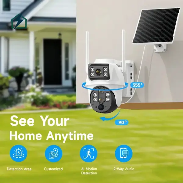 VeboMAX BP9-L 4G Solar Security Camera – 6MP Color Night Vision, PIR Motion Detection, 10X Zoom & IP65 Waterproof