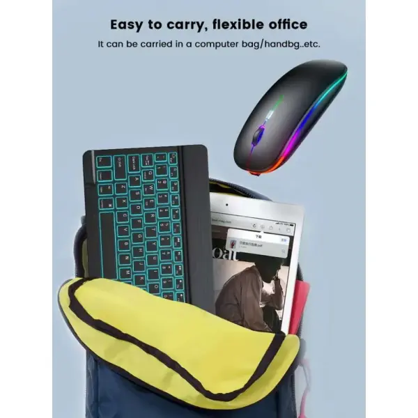 Wireless LED Backlit Keyboard & Mouse Combo Ghana – 2.4GHz Rechargeable Gaming Set for Laptop & PC