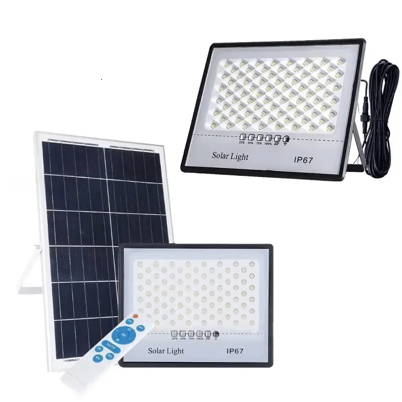 100W Solar LED Flood Light Outdoor – IP67 Waterproof Security Light with Solar Panel for Ghana (6)