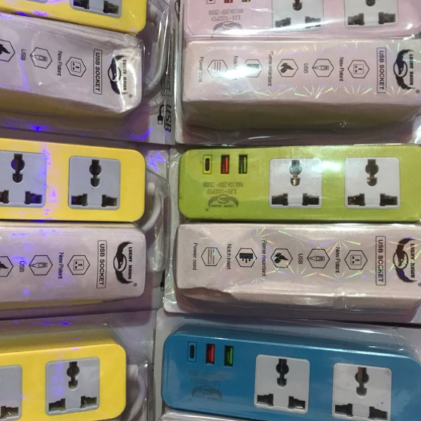 2 USB + 1 Type-C MINI Power Extension Socket Ghana  Multi-Function Charging Power Strip