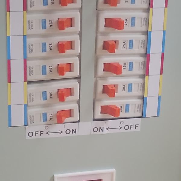 6 Way 18 Pole Three Phase TPN Distribution Board with 100A Main Isolator & MCBs